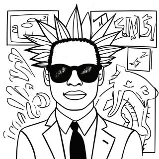 Colorful Basquiat Art Coloring Page | Basquiat coloring page