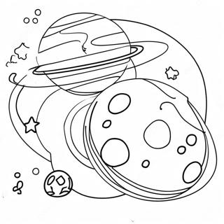 Colorful Planets in Orbit Coloring Page | Solar System coloring page
