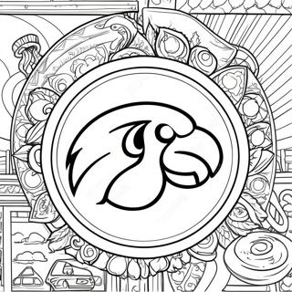 Iowa Hawkeyes Logo Coloring Page | Iowa Hawkeyes coloring page