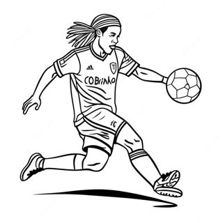Ronaldinho Dribbling the Ball Coloring Page | Ronaldinho coloring page