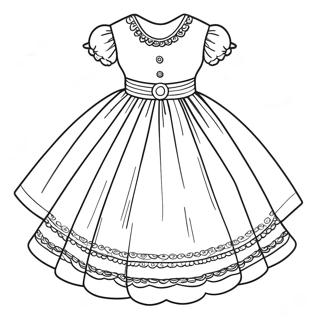 Beautiful Communion Dress Coloring Page | Communion coloring page