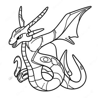 Mega Rayquaza Coloring Page | Mega Rayquaza coloring page