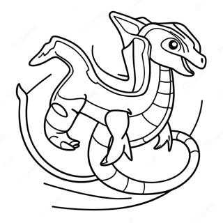 Mega Rayquaza in Flight Coloring Page | Mega Rayquaza coloring page