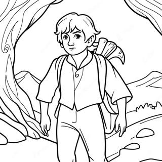 Frodo Baggins eventyrlige rejse farvelægningsside | Ringenes Herre malebog