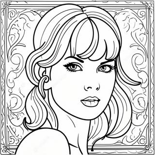 Taylor Swift Red Album Cover Coloring Page | Taylor Swift Red coloring page