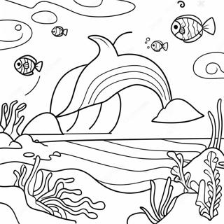 Realistic Ocean Scene Coloring Page | Realistic Ocean coloring page