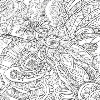 Intricate Henna Patterns Coloring Page | Henna coloring page