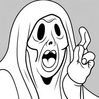 Ghostly Scream Coloring Page | Scream coloring page