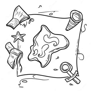 Exciting Treasure Map Coloring Page | Adventure coloring page