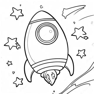 Colorful Rocket Ship in Space Coloring Page | Rocket Ship coloring page