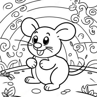 Happy Mouse in a Cheese Maze Coloring Page | Mouse coloring page