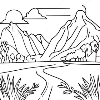 Colorful Argentina Landscape Coloring Page | Argentina coloring page