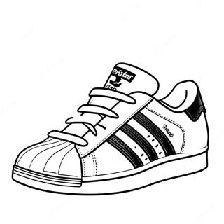 Adidas Superstar Sneakers Coloring Page | Adidas coloring page