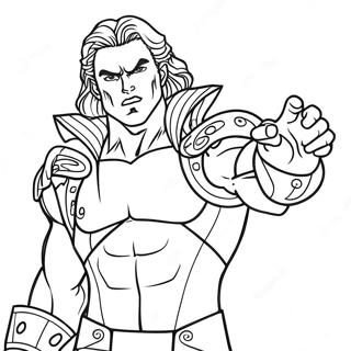 Dio Brando with Stand Coloring Page | Jojo's Bizarre Adventure coloring page
