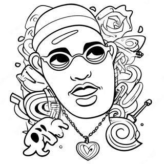 Colorful Gangsta Graffiti Tattoo Coloring Page | Gangsta Tattoo coloring page