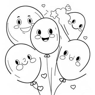 Happy Birthday Balloons Coloring Page | Birthday coloring page