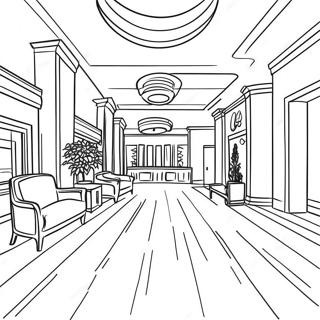 Hotel Lobby Coloring Page | Hotel coloring page