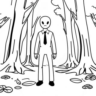 Creepy Slenderman Forest Coloring Page | Slenderman coloring page