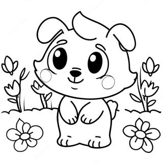 Cute Buttercup in a Garden Coloring Page | Buttercup coloring page