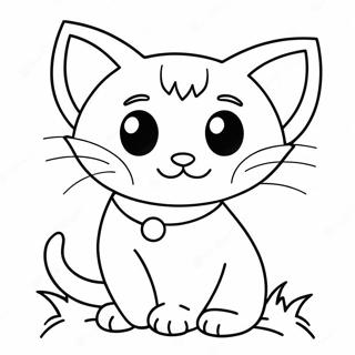 Playful Kitten Coloring Page | Cat Kid coloring page