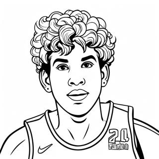 LaMelo Ball in Action Coloring Page | LaMelo Ball coloring page