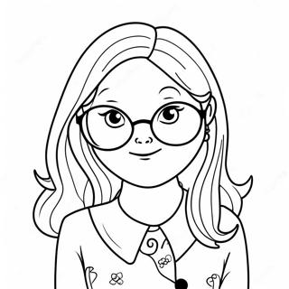 Cute Nana with Glasses Coloring Page | Nana coloring page