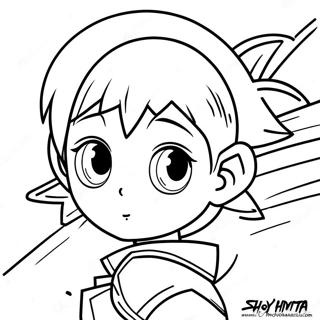 Shoyo Hinata in Action Coloring Page | Haikyuu coloring page