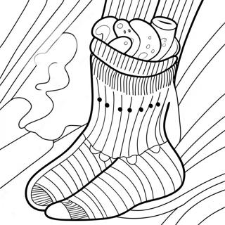 Striped Sock Coloring Page | Sock coloring page