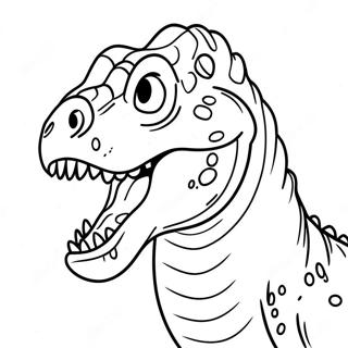 Ferocious T-Rex Roaring Coloring Page | Scary Dinosaur coloring page