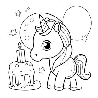Birthday Unicorn Coloring Page | Birthday Unicorn coloring page