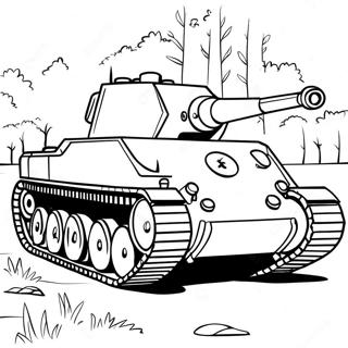 Realistic WW2 Tank Coloring Page | WW2 Tank coloring page