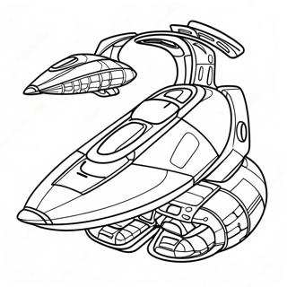 Futuristic Spaceship Coloring Page | Spaceship coloring page