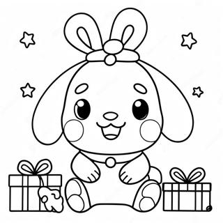Cinnamoroll Christmas Coloring Page | Cinnamoroll Christmas coloring page