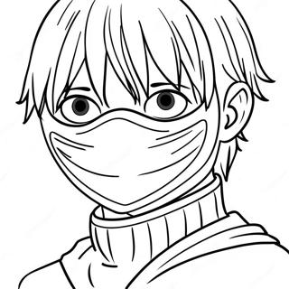 Kaneki Ken in Mask Coloring Page | Tokyo Ghoul coloring page