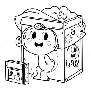 Sticky LankyBox Characters Coloring Page | Sticky LankyBox coloring page