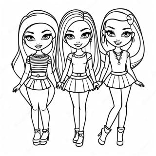 Stylish Bratz Fashion Show Coloring Page | Fashion Bratz coloring page