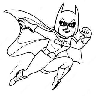 Batgirl in Action Coloring Page | Batgirl coloring page