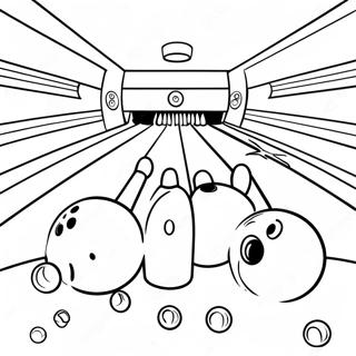 Bowling Alley Scene Coloring Page | Bowling coloring page