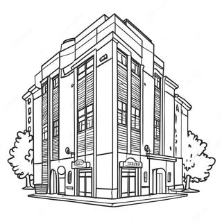 Building Coloring Page | Building coloring page