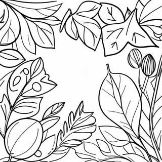 Colorful Fall Leaves Coloring Page | Fall Leaves coloring page