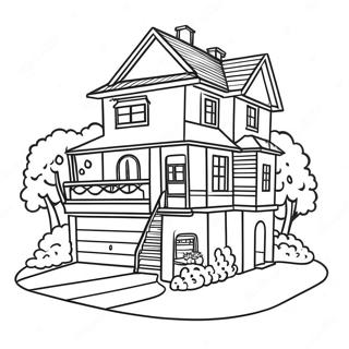 Classic 90s Barbie Dreamhouse Coloring Page | Retro 90s Barbie coloring page