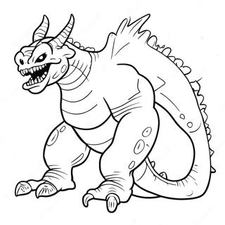 Monstrous Creature Coloring Page | Monster for Adults coloring page