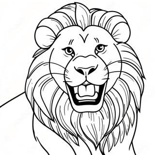 Majestic Lion Roaring Coloring Page | Big Cats coloring page