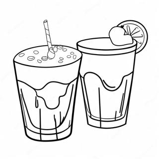 Colorful Drinks Coloring Page | Drinks coloring page