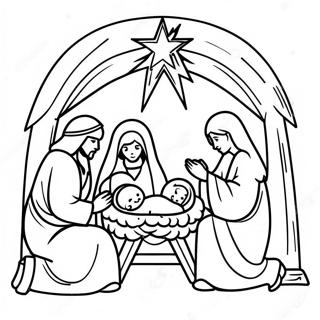 Nativity Scene Coloring Page | Nativity coloring page