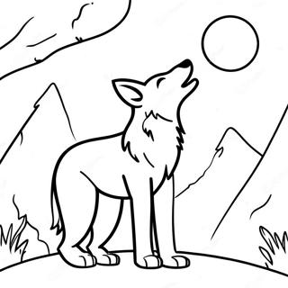 Coyote Howling at the Moon Coloring Page | Coyote coloring page