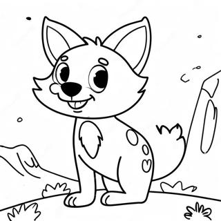 Cute Cartoon Coyote Coloring Page | Coyote coloring page