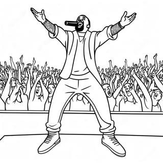 Kanye West Performing on Stage Coloring Page | Kanye West coloring page