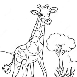 Giraffe with Colorful Spots Coloring Page | Letter G coloring page