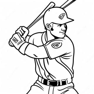 Bryce Harper Swinging Bat Coloring Page | Bryce Harper coloring page